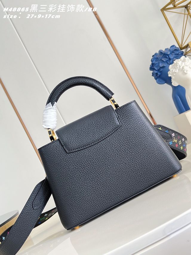 Louis vuitton original calfskin capucines BB handbag M28328 black