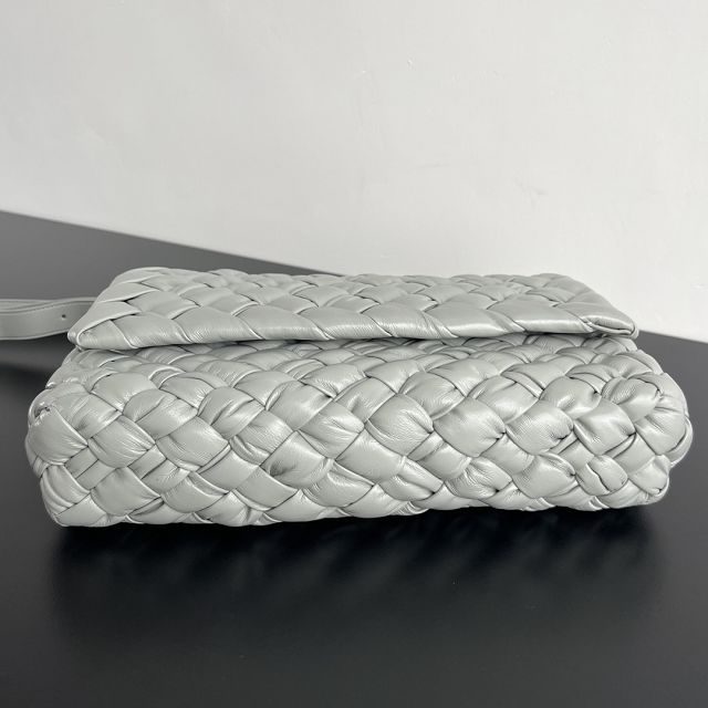 BV original rumple calfskin shoulder bag 776519 agate grey