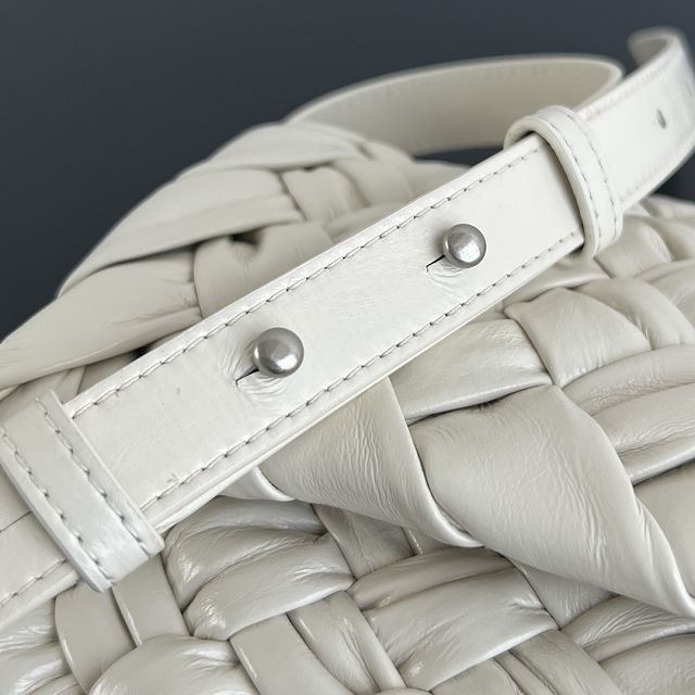 BV original calfskin small shoulder bag 787113 white