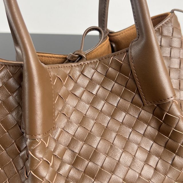 BV original calfskin small pinacoteca tote bag 819004 nocciola