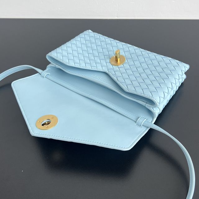 BV original lambskin knot lock bag 817191 light blue