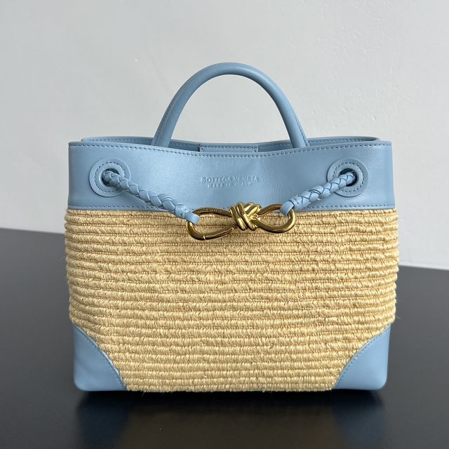 BV original raffia small andiamo 827478 blue