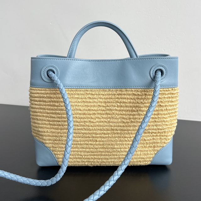 BV original raffia small andiamo 827478 blue