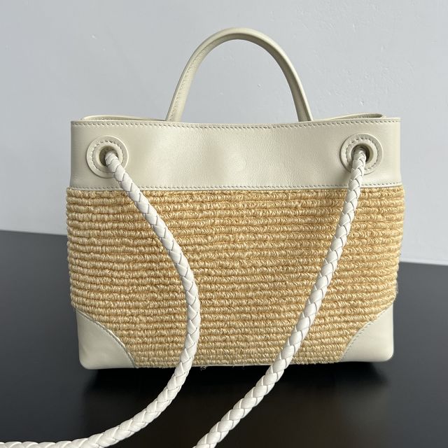 BV original raffia small andiamo 827478 white