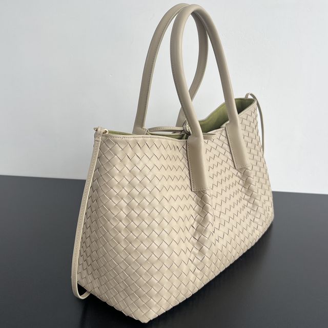 BV original calfskin large pinacoteca tote bag 817166 ecru