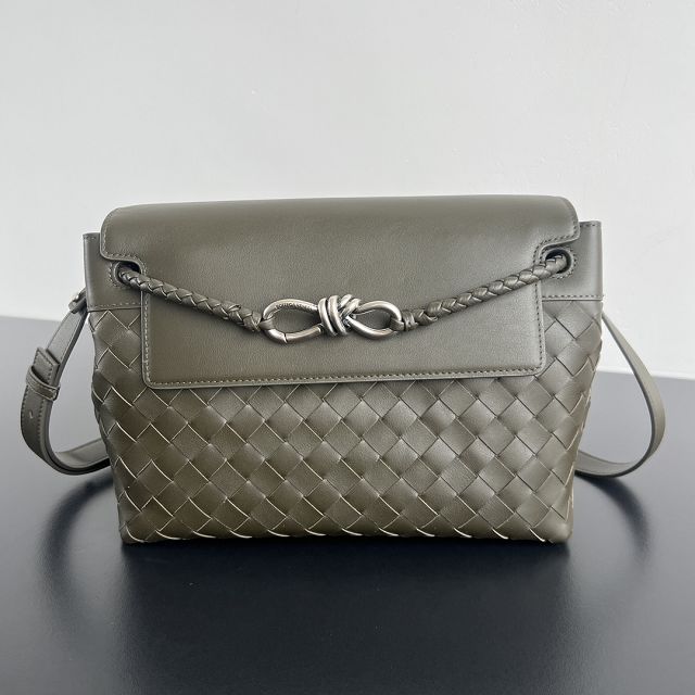 BV original calfskin small andiamo messenger bag 815781 khaki