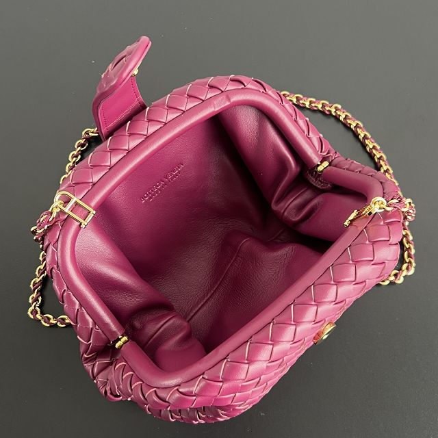 BV original lambskin small lauren 1980 clutch 804038 cinnabar