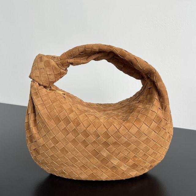 BV original suede calfskin teen jodie bag 690225 amber