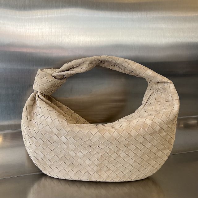 BV original suede large jodie hobo bag 600261 almond