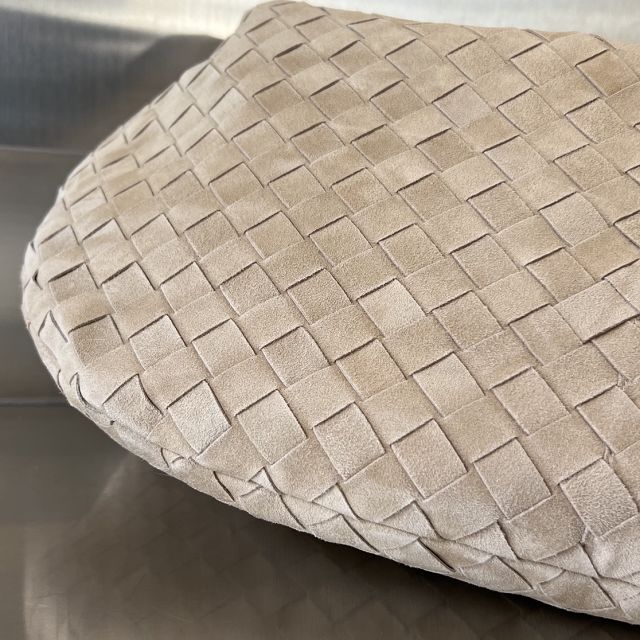 BV original suede large jodie hobo bag 600261 almond