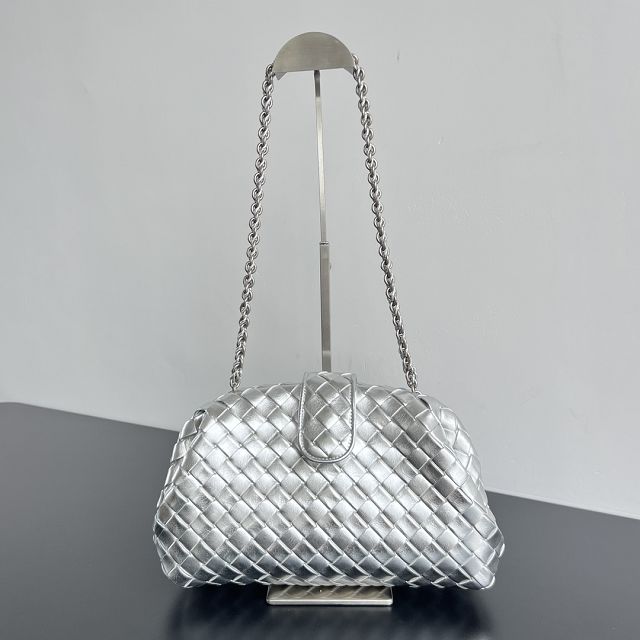 BV original lambskin medium lauren 1980 clutch 785807 silver