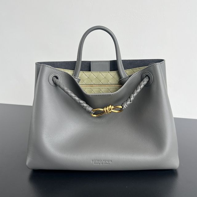 BV original calfskin medium andiamo bag 810214 grey