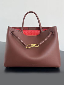 BV original calfskin medium andiamo bag 810214 sapele