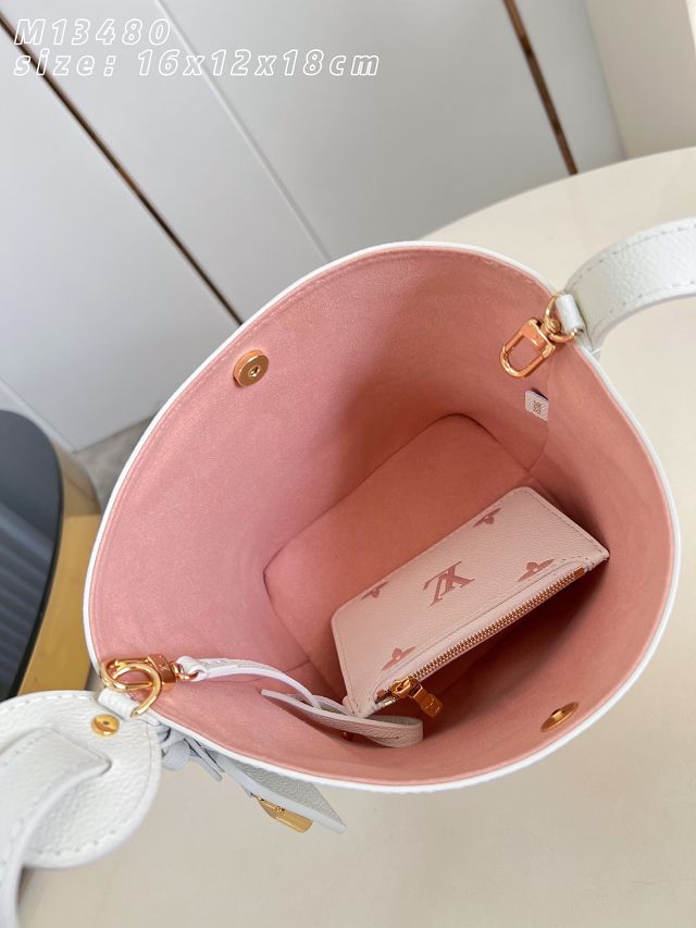 Louis vuitton original calfskin all in BB handbag M28315 milky 