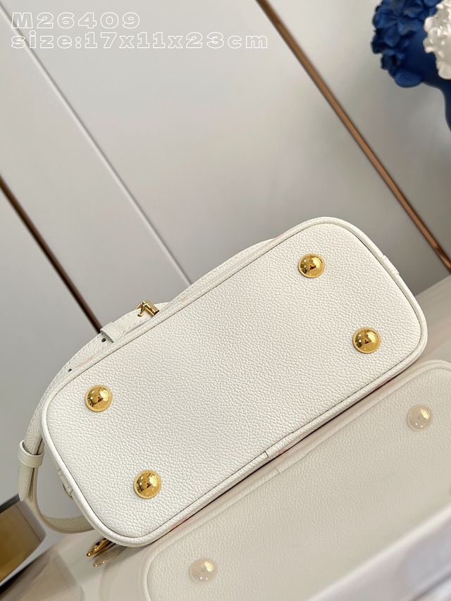 Louis vuitton original calfskin alma BB handbag M27574 milky 