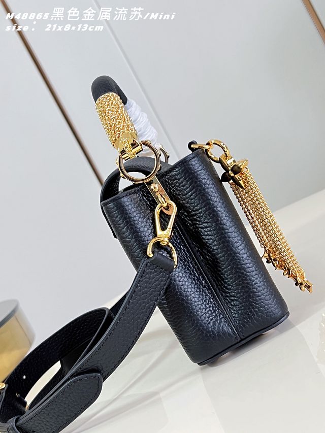 Louis vuitton original calfskin capucines mini M26328 black