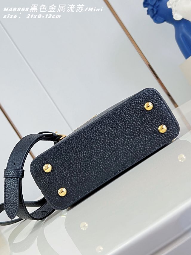 Louis vuitton original calfskin capucines mini M26328 black