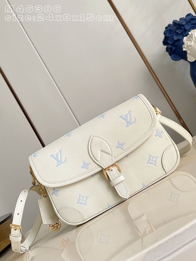 Louis vuitton original calfskin diane satchel M28054 milky&blue