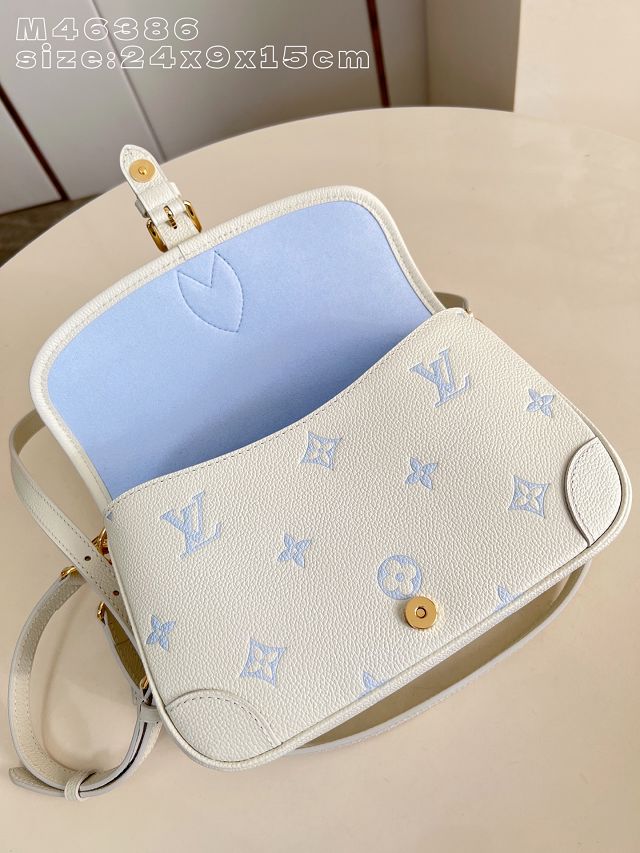 Louis vuitton original calfskin diane satchel M28054 milky&blue