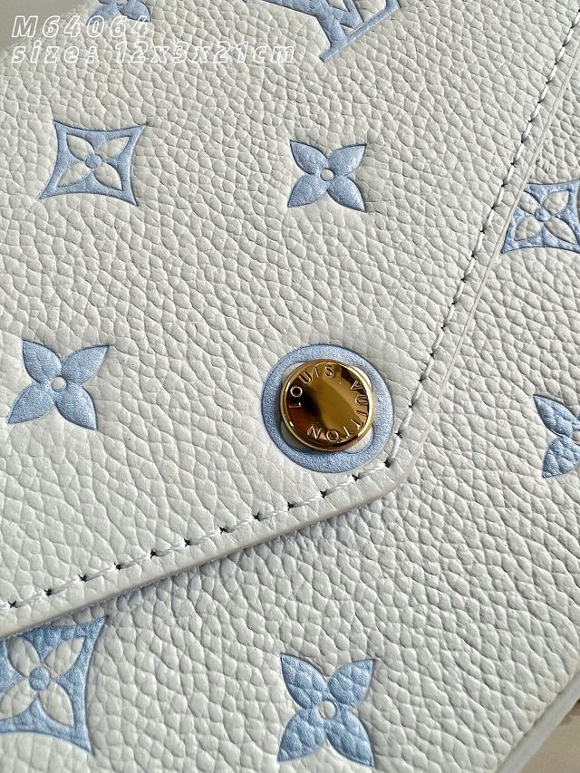 Louis vuitton original calfskin felicie pochette M28127 milky&blue