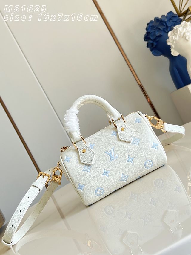 Louis vuitton original calfskin nano speedy M27702 milky&blue