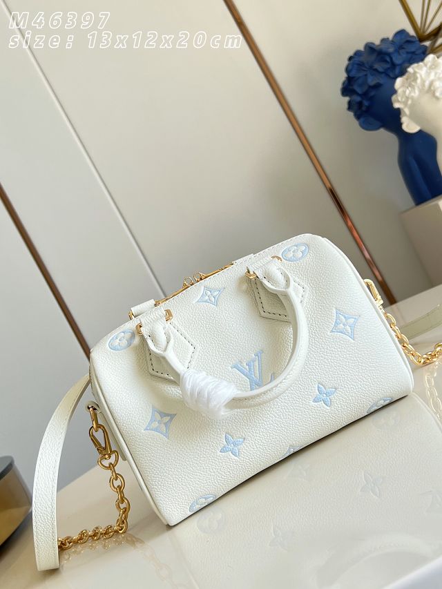 Louis vuitton original calfskin speedy 20 M28314 milky&blue