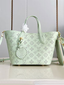 Louis vuitton original mahina calfskin blossom pm tote M27599 light green