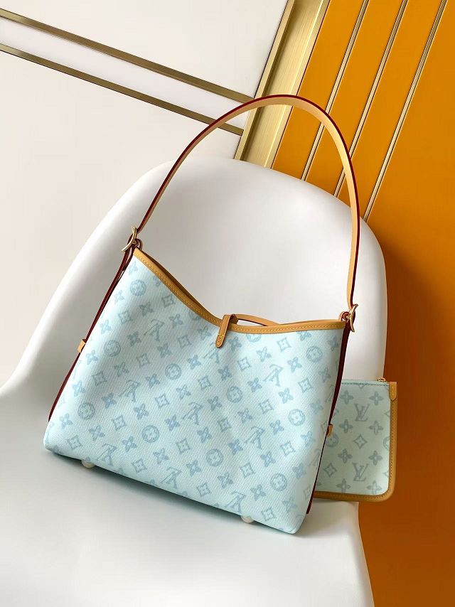 Louis vuitton original monogram canvas carryall PM M27532 light blue