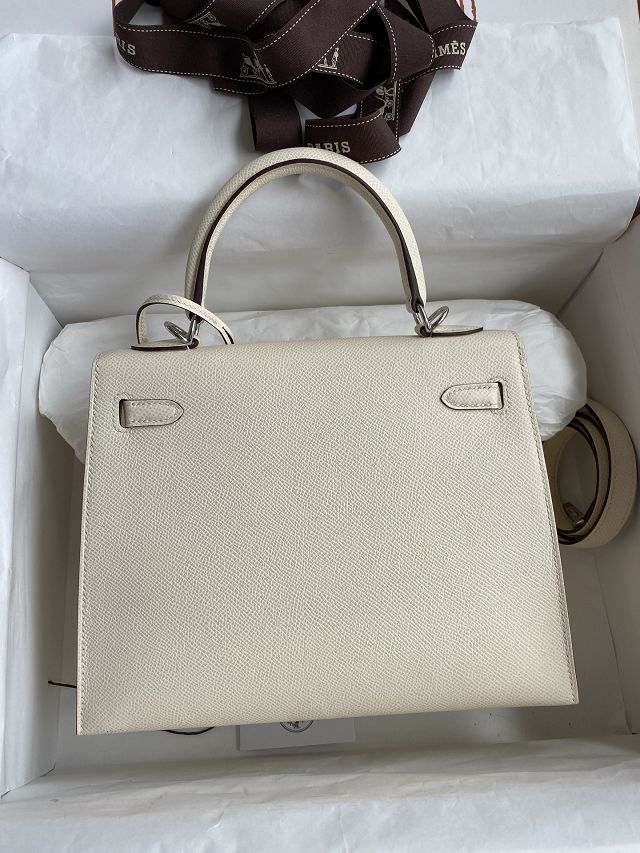 Hermes original epsom leather kelly 32 bag K32-1 nata