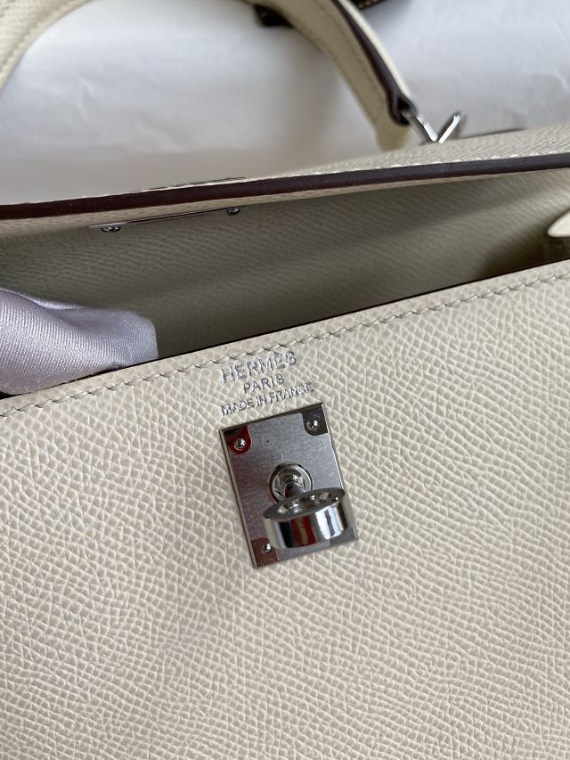 Hermes original epsom leather kelly 32 bag K32-1 nata