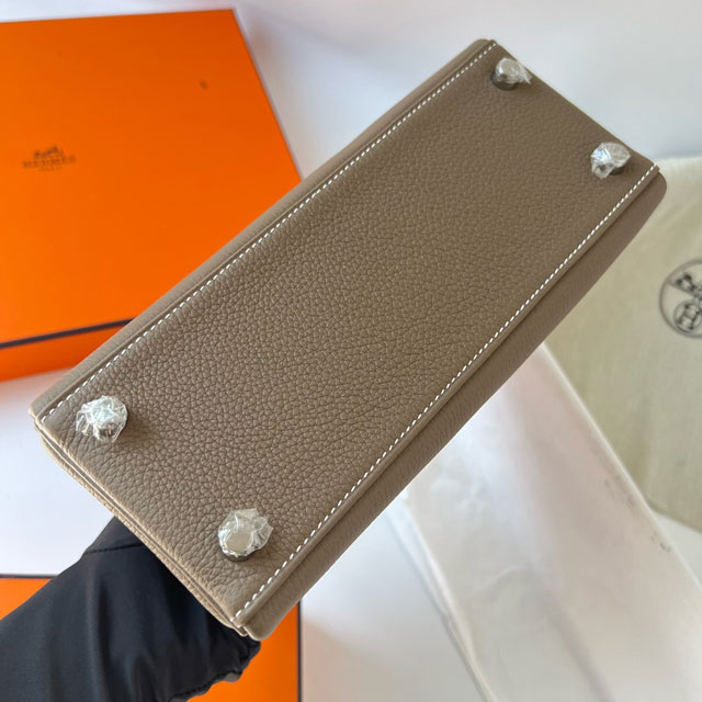 Hermes original togo leather kelly 28 bag K28  grey etoupe