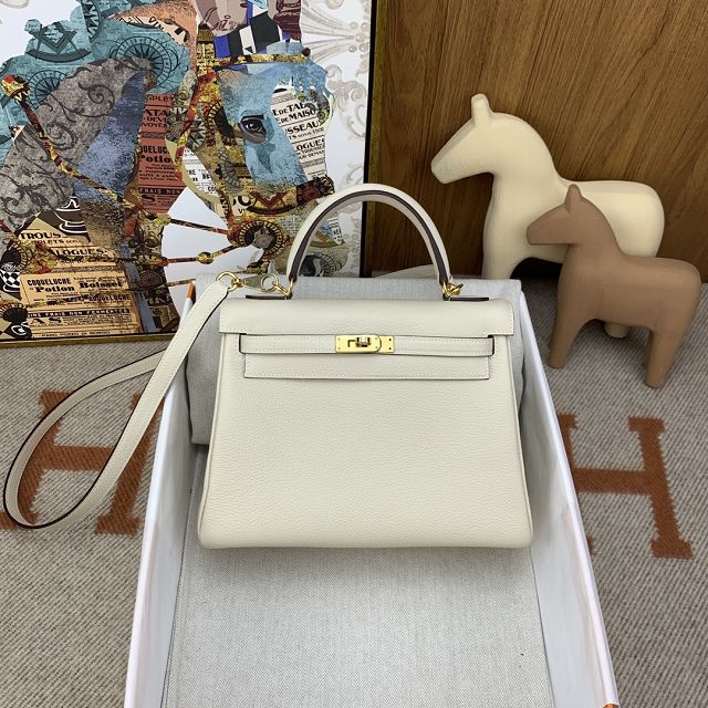 Hermes original togo leather kelly 28 bag K28 nata