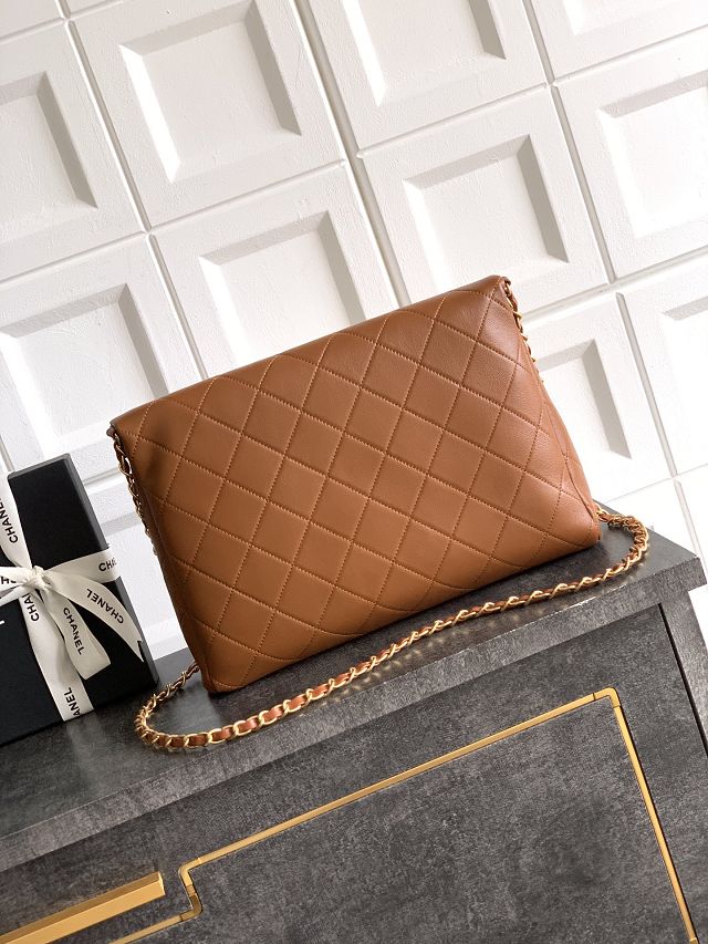 CC original calfskin large handbag AS5936 brown