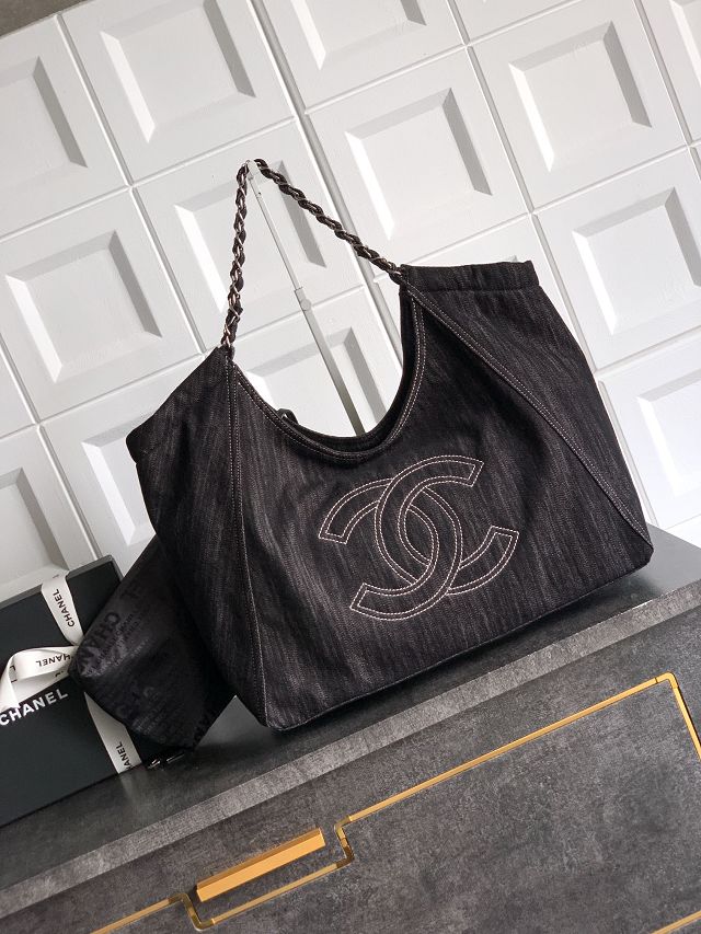 CC original denim medium tote bag AS2137 black
