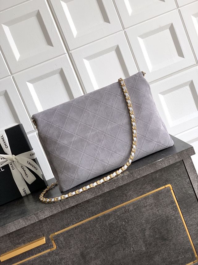 CC original suede calfskin large handbag AS5936 grey