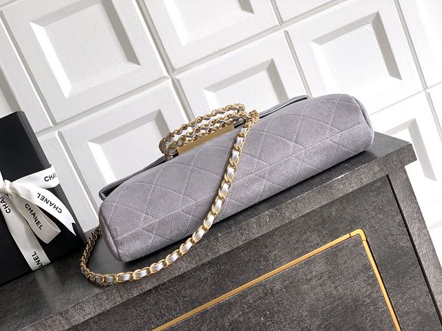 CC original suede calfskin large handbag AS5936 grey