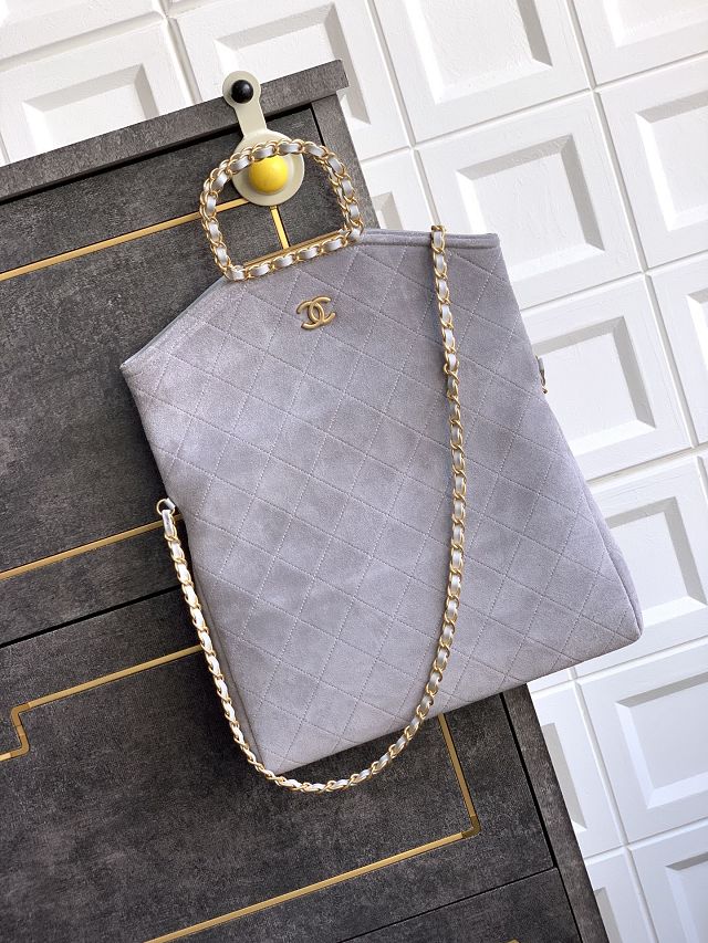 CC original suede calfskin large handbag AS5936 grey