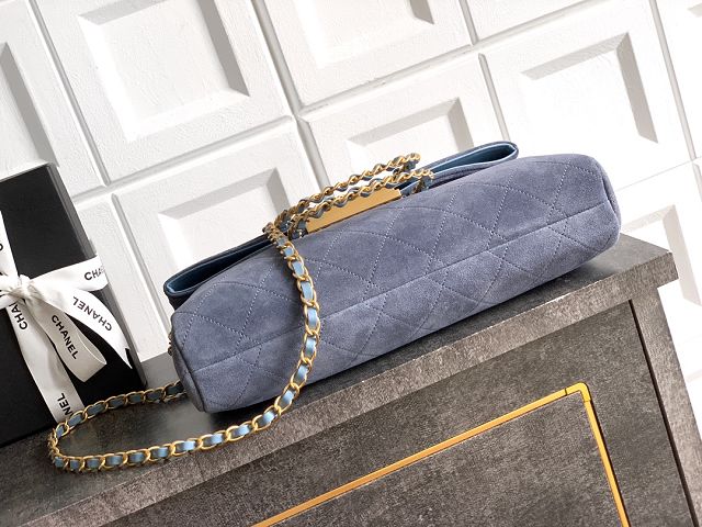 CC original suede calfskin large handbag AS5936 light blue