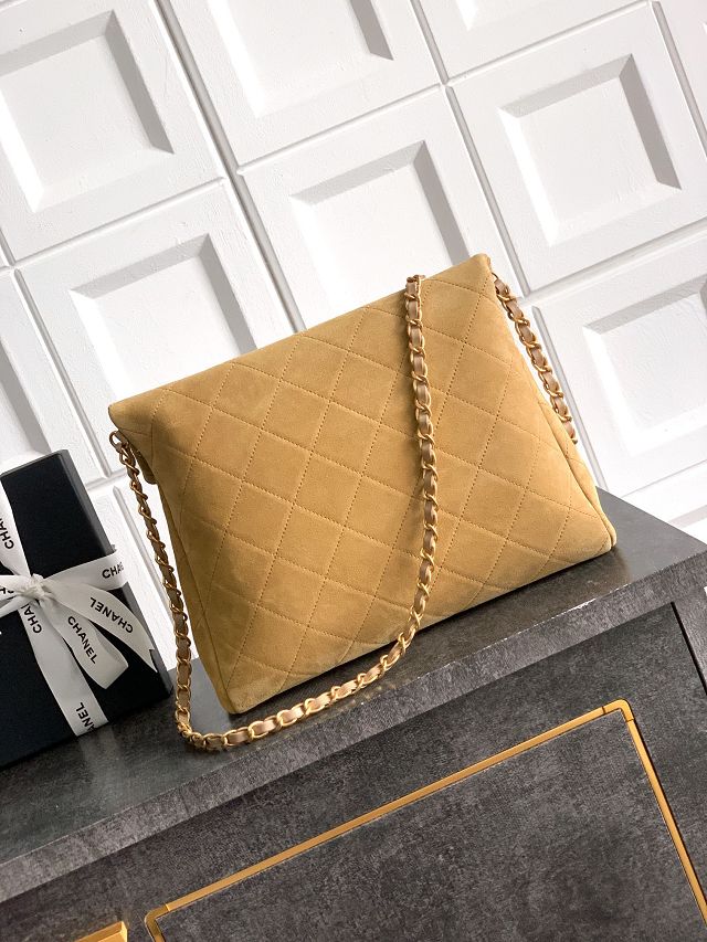 CC original suede calfskin medium handbag AS5896 apricot