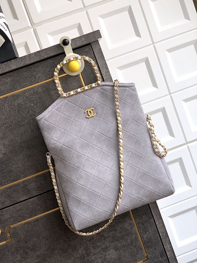 CC original suede calfskin medium handbag AS5896 grey