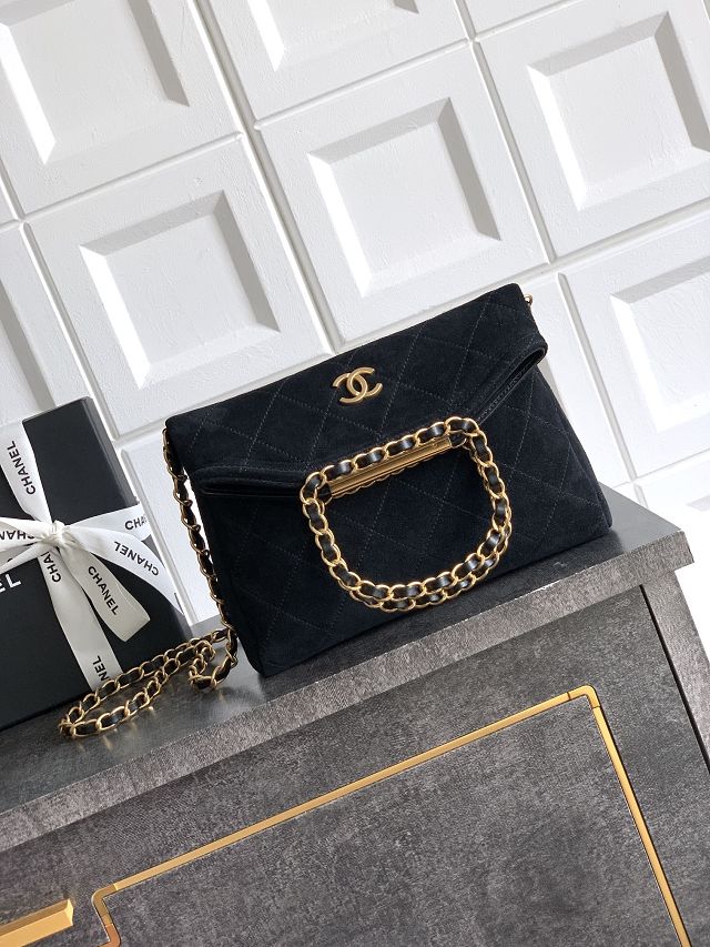 CC original suede calfskin small handbag AS5895 black
