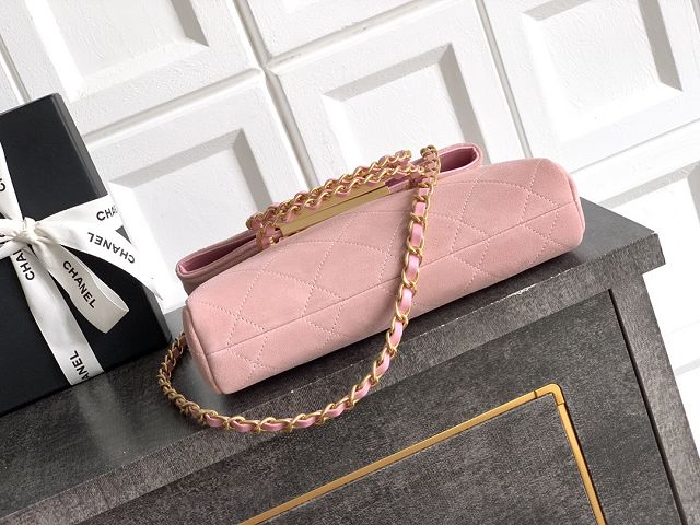 CC original suede calfskin small handbag AS5895 pink