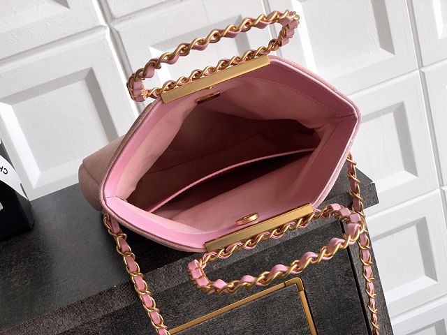 CC original suede calfskin small handbag AS5895 pink