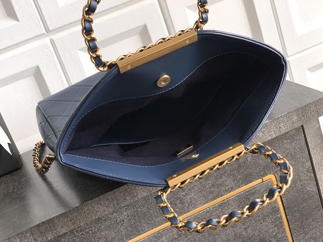 CC original calfskin medium handbag AS5896 blue