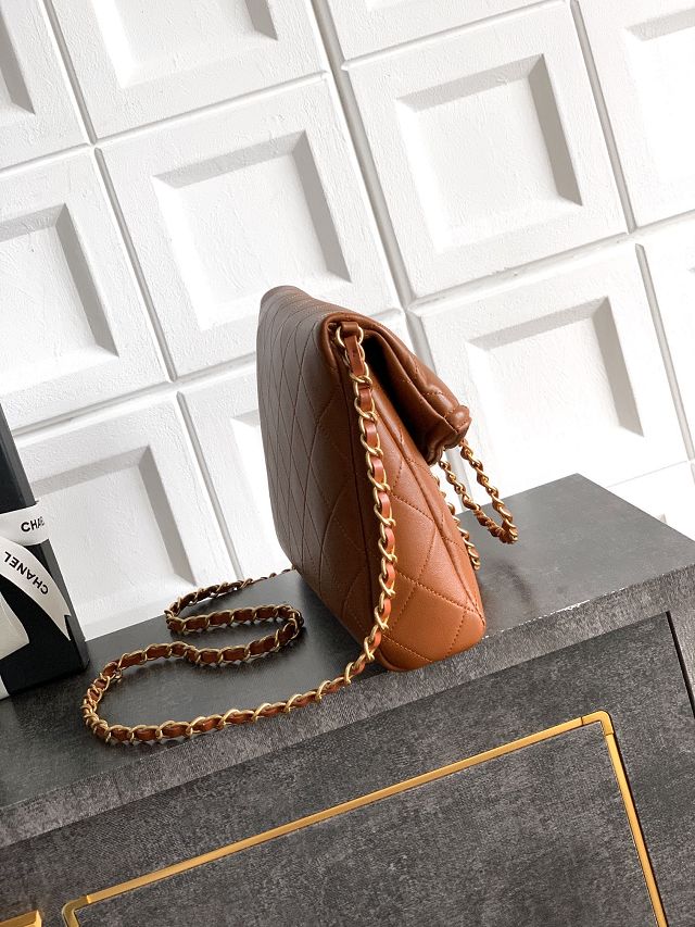 CC original calfskin medium handbag AS5896 brown