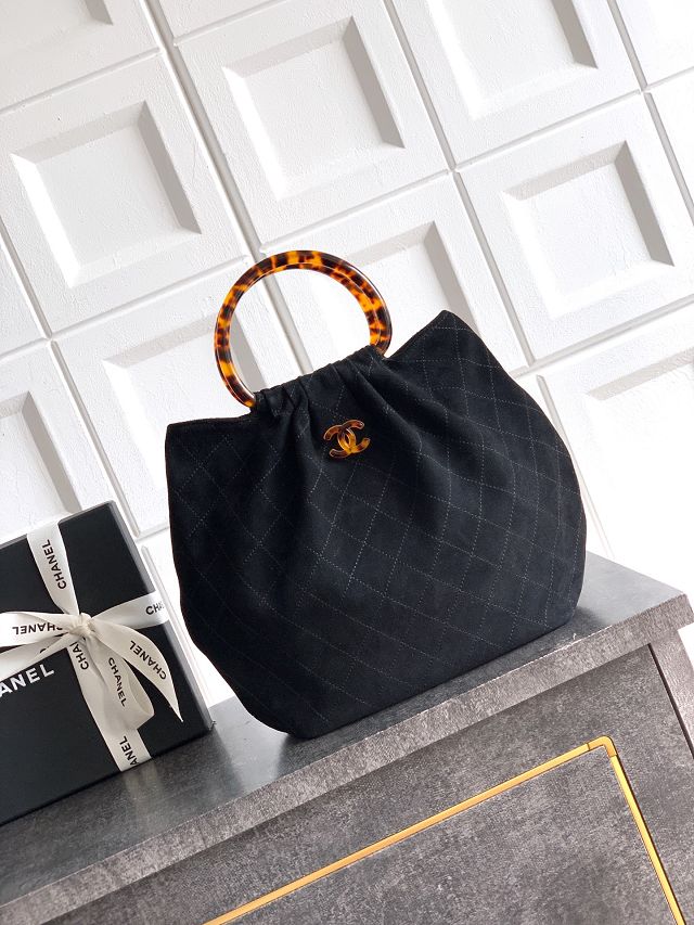 CC original suede calfskin medium hobo bag AS6010 black