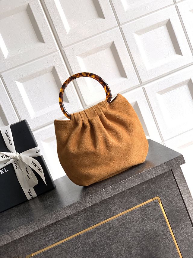 CC original suede calfskin small hobo bag AS6022 brown