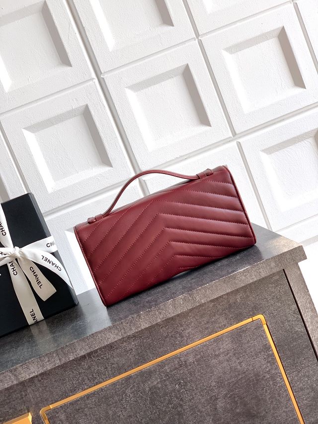 CC original lambskin clutch AP6044 bordeaux