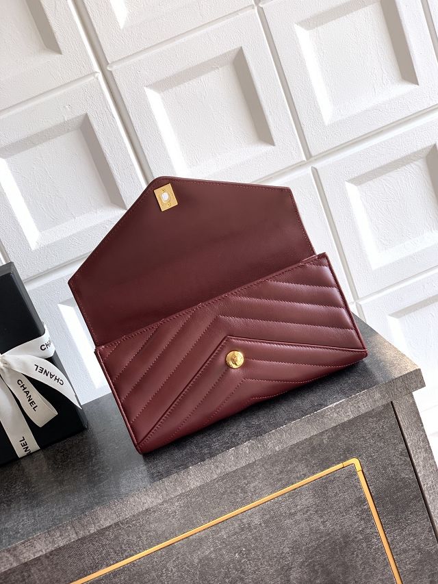CC original lambskin clutch AP6044 bordeaux