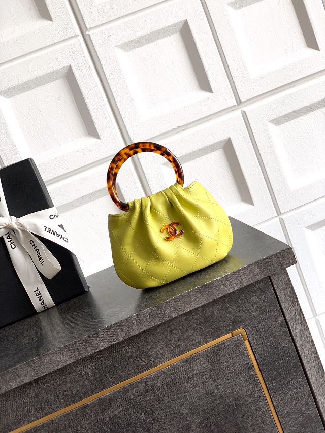 CC original lambskin mini pouch AP4981 yellow